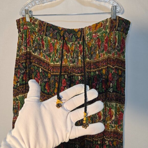 VINTAGE Semi-Sheer Festival Boho Full Peasant Silhouette Skirt OVERSIZED Size M. - Picture 7 of 17